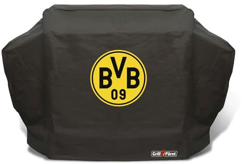Grillfürst Grill Abdeckhaube BVB Borussia Dortmund - robuste Grill-Abdeckung 172 x 67 x 123 cm, wetterfest und wasserdicht, für Weber Genesis II/Broil King Imperial/Napoleon Prestige