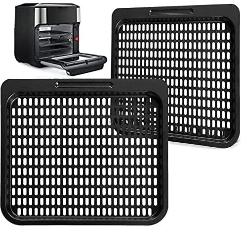 Air Fryer Cooking Tray for Instant Vortex Plus10 Quart, 2 PCS Food Grade Nonstick Replacement Rack Parts Grill Pan Crisper Plate for Innsky 10.6Qt CROWNFUL 10.6Qt Air Fryer Oven, Dishwasher Safe