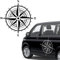 Aufkleber Kompass Windrose Aufkleber für Camper, Wohnmobil, Wohnwagen Fahrzeuge Karosserie - Offroad Sticker - Abenteuer Urlaub (110x110cm)