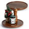 ANBOXIT Lazy Susan Cupboard Organiser, 25cm Wooden Lazy Susan Turntable, Acacia Wood Turntable, Kitchen Rotating Spice Rack (2 Pack)