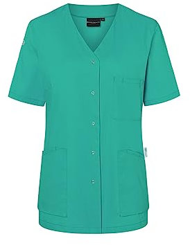 Karlowsky KS 63 PASSION Kurzarm Damenkasack ESSENTIAL aus Recyceltem Plastik, 65% Polyester/35% Baumwolle, Smaragdgrün, Größe 42