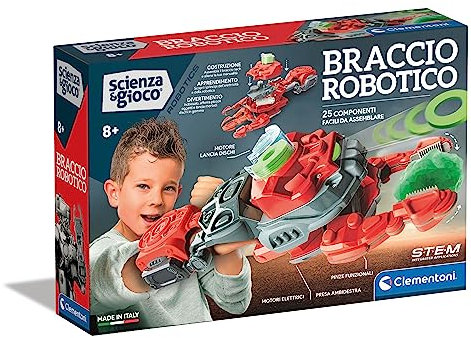 Clementoni - Wissenschaft Robotics Mechanischer Roboter, Armreifung für Kinder, Robotik, Wissenschaftliches Spiel 8 Jahre - Made in Italy, Farbe Italienisch, 19360