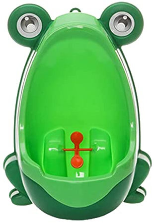 Urinoir mural à suspendre pour enfant Motif grenouille de dessin animé Vert Taille unique