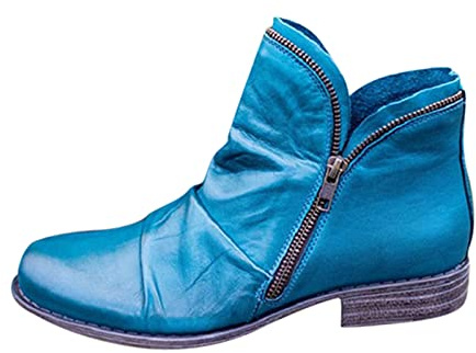 Stiefel Frauen Mode Casual Retro Solid Colors Kurzer Knöchel Reißverschluss Schuhe