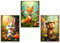 GrowArt - Premium Poster-Set im A3-Format - Märchenhafte Tiere im Wald, perfekt für das Kinderzimmer. Buntes Bild. Drei Fotos, die eine harmonische Komposition ohne Rahmen bilden.