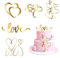 5 Piezas Decoraciones para Tartas de Acrílico en Forma de Corazón, Topper Tarta Cumpleaños Topper Tarta Bodas, Decoración Tarta para Bodas Aniversarios Cumpleaños Fiesta Día de San Valentín