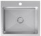 VBChome Fregadero de acero inoxidable, 50 x 45 cm, acero inoxidable cepillado, empotrable con orificio para grifo, de acero inoxidable, 50 x 45 cm