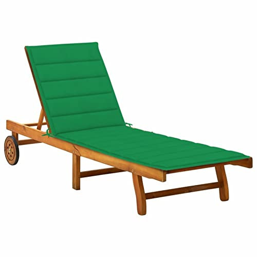 ARKEM Sonnenliege mit Auflage Akazie Massivholz Saunaliegen Kippliegen Outdoor Recliner