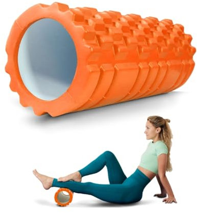 Mobiclinic® fitness, Rodillo de masaje muscular, Fitroller, Gomaespuma y goma eva, 14x33 cm, Pilates, Yoga, Estiramientos, Portátil, Uso multifuncional, Foam roller, 3 niveles intensidad