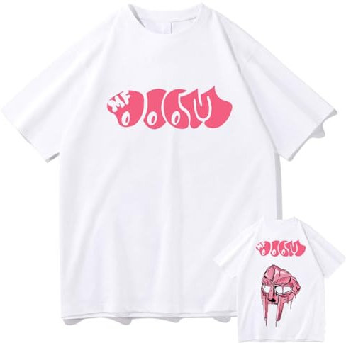 Summer MF Doom Merch Tshirt Unisex, Hip Hop Kurzarm T-Shirt Männer Frauen Streetwear Harajuku Tops(XS-3XL) (Color : 2, Size : S)