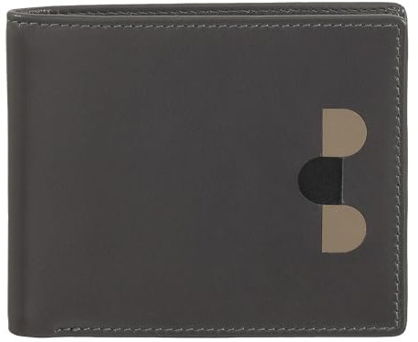 DUDU Herrenportemonnaies, flach, aus Leder, mit RFID-Schutzsystem Kreditkartenfächer mit Münzfach, farbiges Portemonnaie Anthracite Mosaic