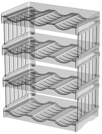 Impilabile Portabottiglie per 12 Vino e Acqua Bottigliera e scaffale in plastica Multifunzionale Organizar per Bottiglie d'Acqua Porta Bottiglie di Vino per Cucina Tavolo Armadio Frigorifero
