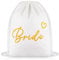 Weewooday 37 x 46 cm Turnbeutel Rucksack für Braut Team Braut Leinwand JGA Stoffbeutel mit Kordelzug Braut Brautjungfer Accessoires Geschenk für Junggesellenabschied Braut Party (Golden, Bride)