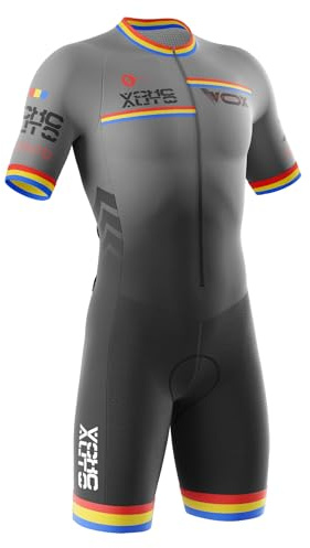 Summer Cycling Skinsuit Triatlón for Hombres,Traje de Triatlón Hombres,Conjunto de Traje de triatlón de Manga Corta para Hombre,Mono para Correr, Andar en Bicicleta, Nadar (2,S)