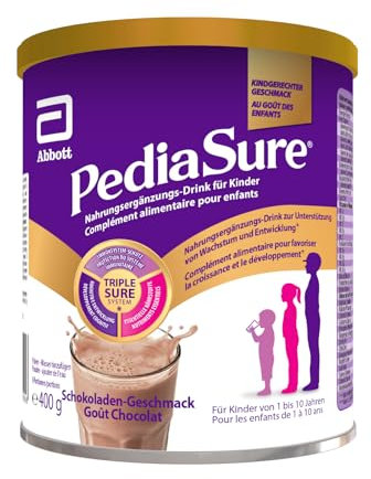 Pediasure 400g Chocolat - Un complément alimentaire pour enfants (1 à 10 ans) - 24 multivitamines et minéraux dont vitamine C, vitamine D, magnésium et zinc - Plus Protéines, Oméga 3 & 6