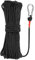 Corda con Moschettone, Corda Arrampicata 20 Metri, Nero Nylon Corda da 8 mm Diametro Corda Statica, corda per arrampicata Corda di Salvataggio, Guinzaglio per Ormeggio, Corda per Attività All'aperto