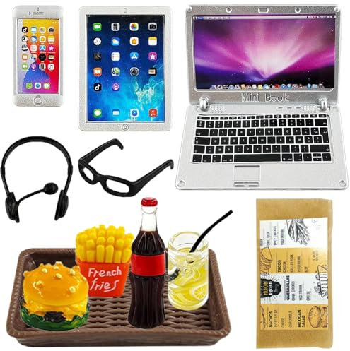 12 Stück Miniatur Laptop, 1:12 Wichtel Zubehör Weihnachten, Puppenhaus Mini Computer Set, Miniatur Laptop Zubehör (Electronics)