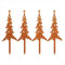Roststecker Tannenbaum und Elch weihnachtsdeko, 4er Set Metall Rost Deko Weihnachtsbaum Gartenstecker, Herbstdeko Roststecker Weihnachtsdeko für Draußen (4er Set Tannenbaum)