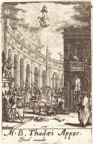 SYlale Berühmtes Gemälde Bunte Wandkunstleinwand Leinwand Gemälde das Martyrium des Heiligen Thaddäus von Jacques Callot Bilder Deko Kunstwerk für Wohnzimmer 60x90cm