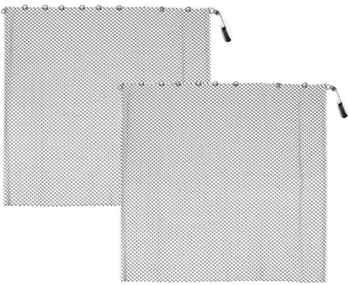 Griglia per caminetto, 2 pezzi di tenda a maglie in metallo appesa, schermi per caminetti da giardino e cortile, parascintille per caminetti larghi 24 in rete di ferro per caminetti(Size:24*18in)