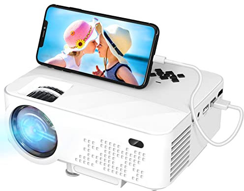 Mini Beamer- 7500 Lumen Unterstützt 1080p Full HD Beamer 240 Display Mini Projektor LCD Heimkino/Outdoor/Kompatibel mit TV Stick/X-Box/DVD/Laptop/Smartphone Kleiner Beamer