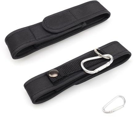 LERANXIN Porta Torcia 2 Pezzi, Porta Torcia Cinturone con Fibbia Autoadesiva, Custodia per Torcia con 2 Ganci, Borse Tattica per Campeggio All'aperto e Pesca