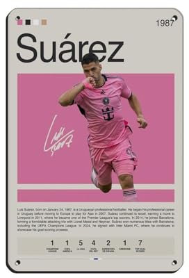 GJHTQLP Luis Suarez Blechschild, Vintage-Blechschild, Metall, Pub, Club, Café, Bar, Zuhause, Wandkunst, Dekoration, Poster, Retro, 20 x 30 cm