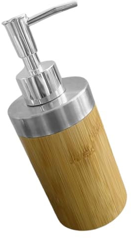 Beaupretty Bamboo Hand Soap Dispenser Reusable Lotion Bottle for Bathroom Kitchen
