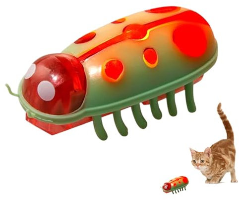 vreplrse Interactive Cat Toy Funny Mini Beetles Electric Insect Cat Dog Mouse Bug Toy Cockroach Game Replacement Cockroach ABS, B