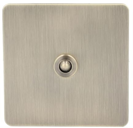 Interruptor de Palanca Unipolar AC250V, Diseño de Bronce Antiguo, Panel de Acero Inoxidable, Modelo de 1 Unidad y 2 Vías, Adecuado para Decoración del Hogar