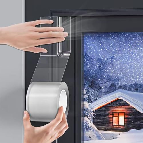 YQBFTC Cinta Aislante Termica Autoadhesiva para Ventanas y Puertas 3cmx10m,Burlete Ventana Corredera,Cinta Aislante Acustico Termico Ventanas para Invierno Antipolvo Aislamiento Prueba de Viento Agua