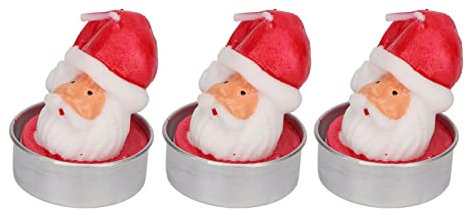 3 x Weihnachtsmann-Kerzen, romantische Teelichter, Kerzen, Kerzenlicht, Abendessen, Ornamente, Weihnachtsrequisite