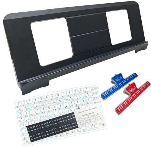 AzulySlec Music Stand for Sheet Music,Includes 2 music book clip& Key Labels for 37-88 Key Models,Compatible with Yamaha PSR/YPT/KB/DGX Series
