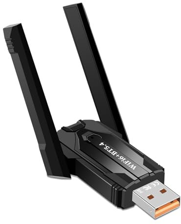 2 in 1 WLAN Bluetooth Stick, AX900M USB WLAN Stick für PC Dual Band 2.4GHz/5GHz mit Dual Antenna 5DBi, Bluetooth5.4 Dongle Kompatibel mit Windows 11/10, WLAN Stick für Computer/Laptop