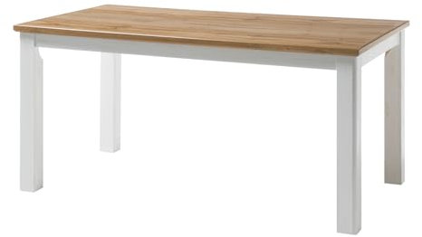 Furn.Design Esstisch in weiß Pinie und Eiche Wotan, Landhaus Küchentisch 158 x 88 cm, Hemsby