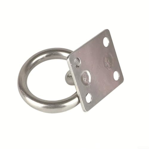 2 tasselli per legare con piastre, anelli e viti per varie applicazioni all'aperto