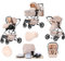 Lnhcrbs Passeggino 3 in 1, Passeggino Pieghevole Rapido con Un Solo Clic, Passeggino Reversibile Alto con Cesta per la Nanna Allargata (38,5 Cm),Carrozzina e Passeggino Convertibili,per 22 KG,0-4 Anni