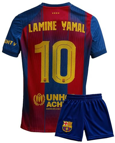 Gokaynex Lamine Yamal Nr.10 Trikot für Kinder – Kurzarm Fußball Set mit Shorts – Fan Outfit 2026 Heimfarben Design – Jugendgröße 140