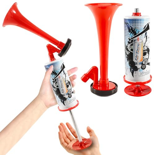 Joycabin Handlufthupe Presslufthorn, Druckluftfanfare Air Horn Extrem Laut, Pumpe Handluftpumpenhupe, Druckluftfanfare, Manuelle Stadion-Trompete für Karneval Football Handball World Cup