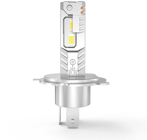 MGCOKINILY Halogen Auto Lampen H4, 300% Helligkeit als Halogenlampen 6000K Kaltes Weiß,1:1 Mini-Größe, 2 Stück