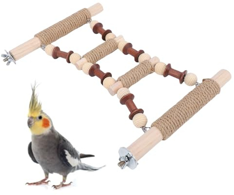 SIXRUN Escalera para Aves, Accesorio para Jaula de Madera de Haya con Textura Antideslizante para Ejercicio de Escalada y Juego para Periquitos.