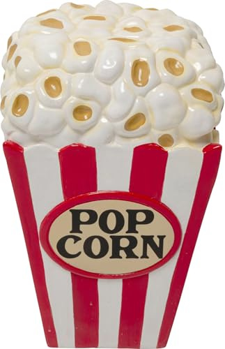 Kare Design Sitzhocker Popcorn, Rot/Weiß, 30x30 cm, Popcorn-Motiv, 110kg Belastbarkeit, Kino, Hocker, Dekoobjekt, Wohnzimmer