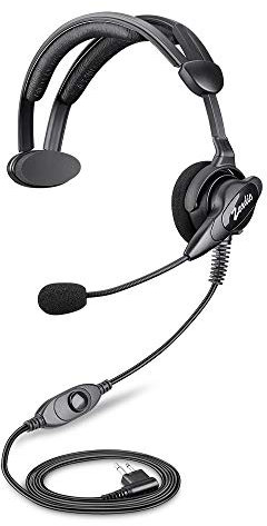 zeadio On-Ear Earpiece Headset with Swivel Boom Microphone for 2 PIN Motorola Walkie Talkie Two-way Radio