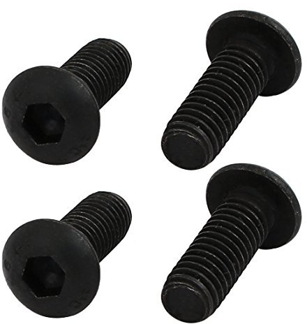 Sourcingmap 4pcs M6x16mm 10.9 Grade Left Hand Thread Bolt Lock Screw for Drill Chuck