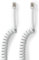 CABLEPELADO Cable telefónico, Cable RJ10, Cable RJ9,Cable RJ22, Cable de teléfono de línea fija, Cable de teléfono en espiral, Longitud en espiral, 4 hilos 4P4C, 4 Metros estirado, Blanco