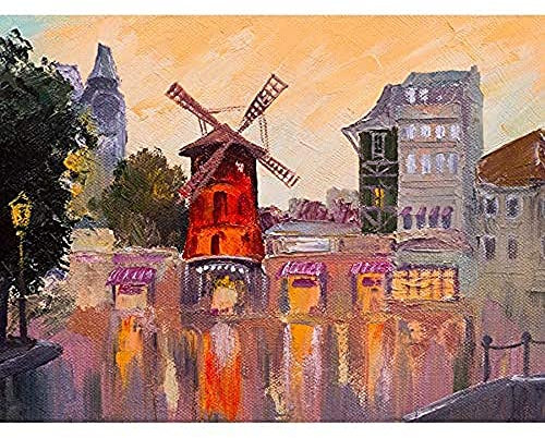 Moulin Rouge Painting Unframed Art Print Poster Wall Decor 12x16 inch Malerei Wand Deko