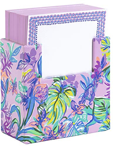 Lilly Pulitzer Purple/Green Note Block with 330 Loose Sheets, Mermaid in the Shade