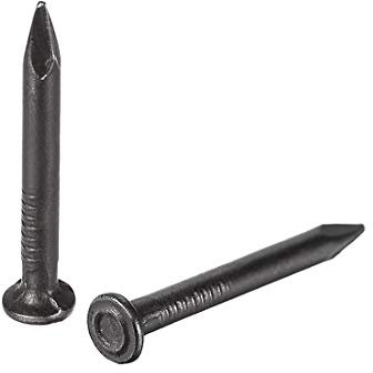 sourcing map Hardware Nails Carbon Steel Point Tip Wall Cement Nail 25mm(1) 2.3mm Rod Dia Black 150pcs