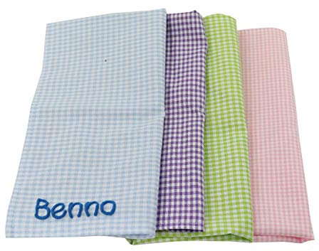 Halstuch grün blau rosa lila kariert für Hunde mit Namen Personalisiertes karierte Hundehalstuch zum binden