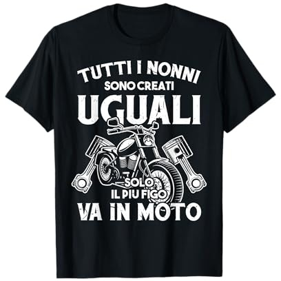 Motociclista Nonno Moto Nonno Motociclette Maglietta